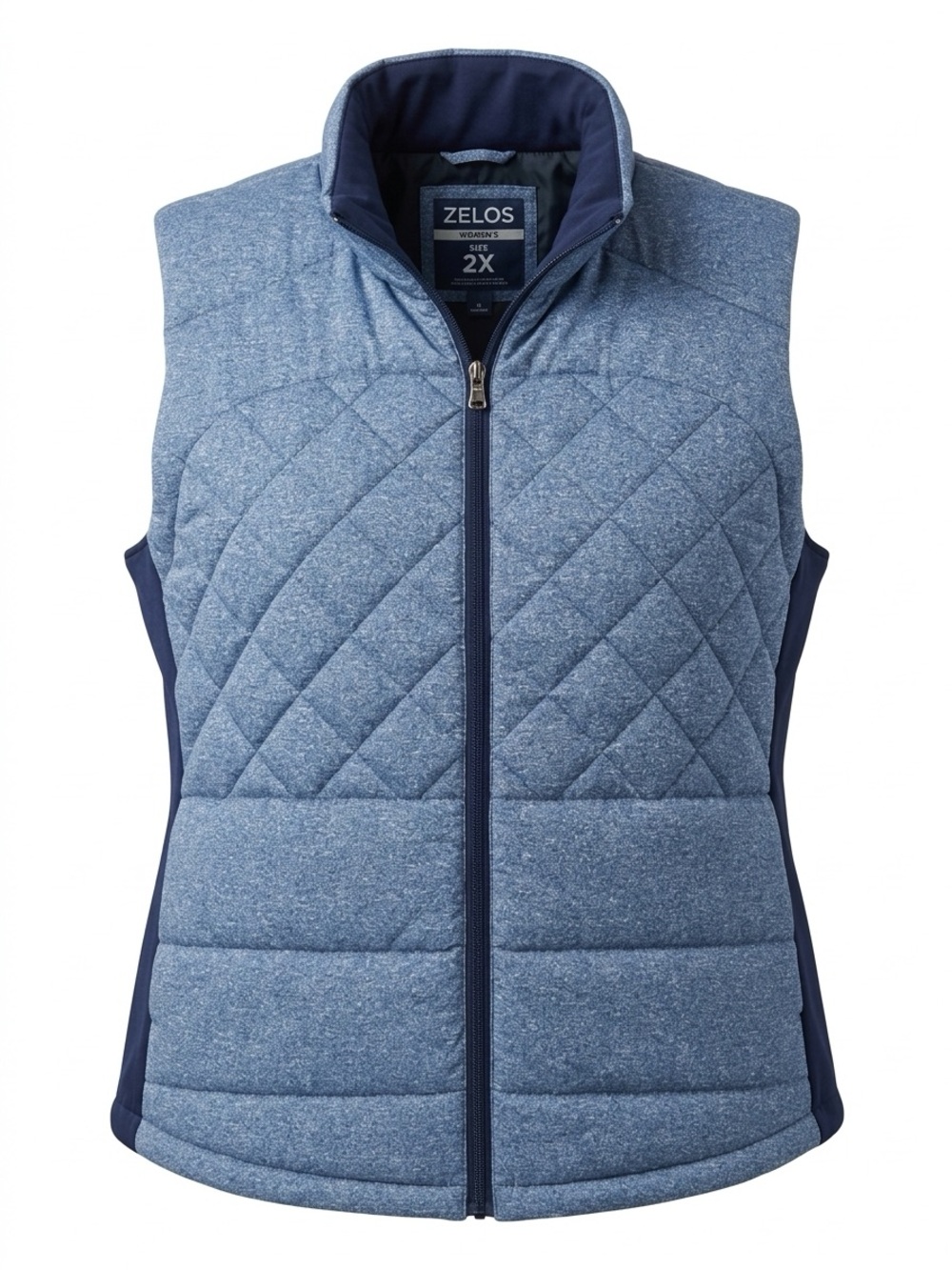ZELOS Blue Quilted Puffer Vest - Women's Sz 2X
